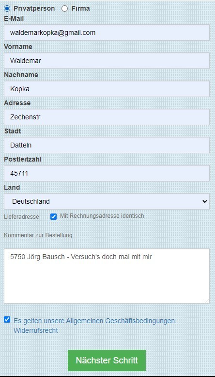 Im Kommentarfeld Tragen Sie den Titel ein